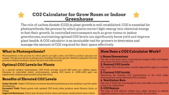 CO2 Calculator for Grow Room or Indoor Greenhouse