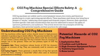 CO2 Fog Machine Special Effects Safety