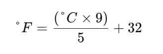 Celsius to Fahrenheit