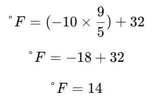 Convert 10C to Fahrenheit