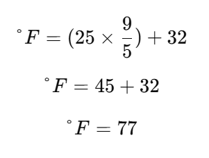 Convert 25 C to Fahrenheit