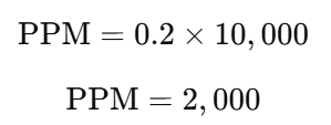 Convert 0.2 to PPM