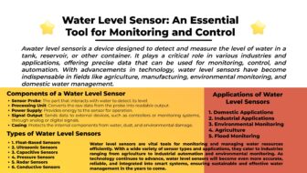 Water Level Sensor An Essential Tool for Monitoring and Control