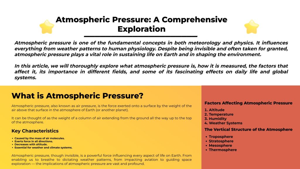 大気圧包括的な探求n 1 Atmospheric Pressure A Comprehensive Exploration