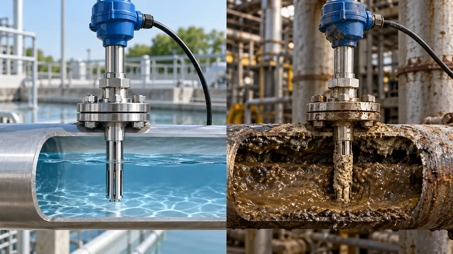 How to Choose a Water Conductivity Sensor and Trust Its Reading 4 Clean and fouling conductivity probe installations in water process pipes