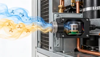 Home 24 Conceptual refrigerant detector exposed to target gas and unrelated workshop vapors