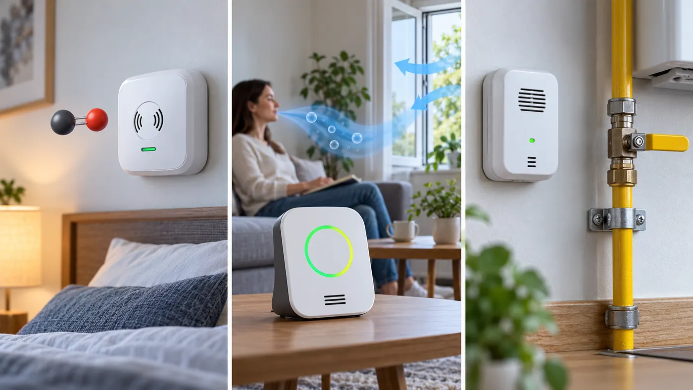 Gas Heater Monitoring at Home: Which Alarm and Sensor Does What? 2 Conceptual comparison of CO alarm, CO2 monitor and fuel-gas detector as distinct instruments