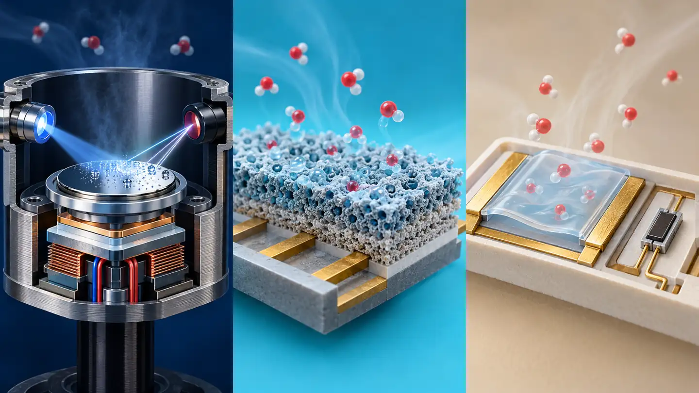 How to Choose and Install a Dew Point Sensor 2 Conceptual comparison of chilled-mirror, metal-oxide and polymer moisture sensing