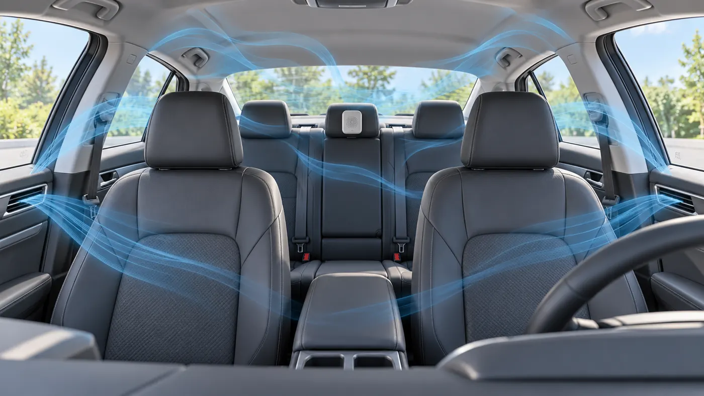 Conceptual secure portable monitor position away from direct vents, breath and windshield sunlight