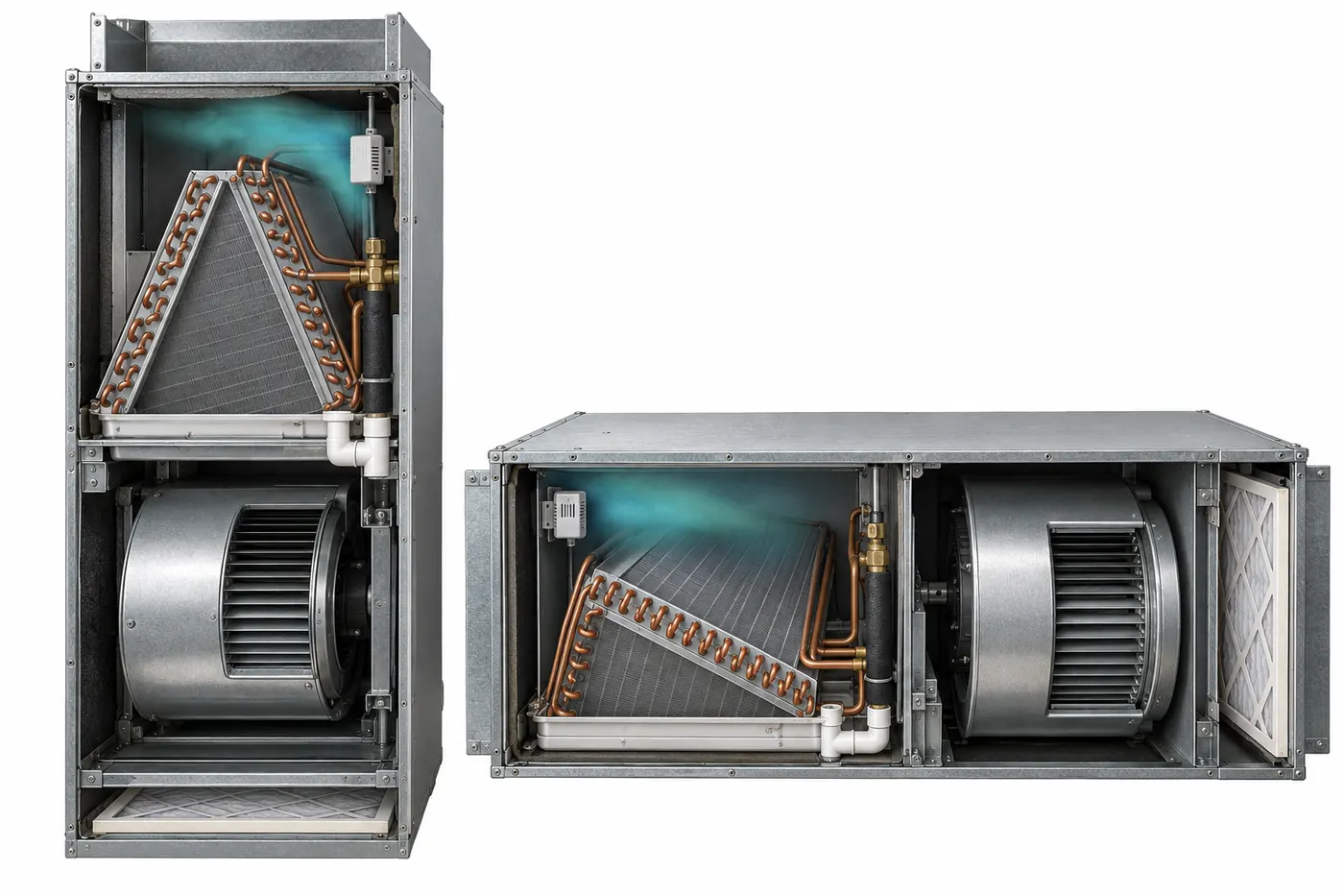 Conceptual effect of air-handler orientation on sensor location