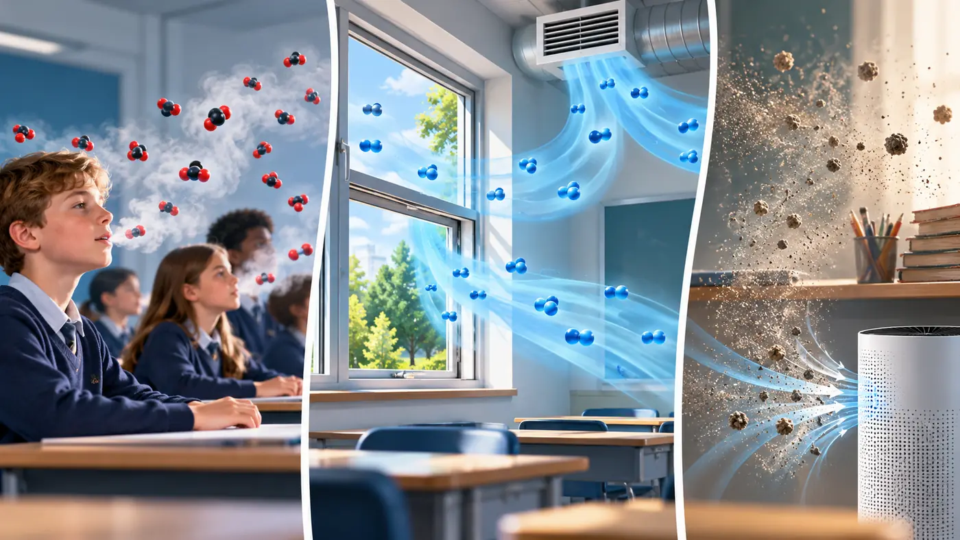 How to Interpret Classroom CO2 Readings for Ventilation 5 Conceptual distinction among occupant CO2, outdoor-air movement and airborne particles