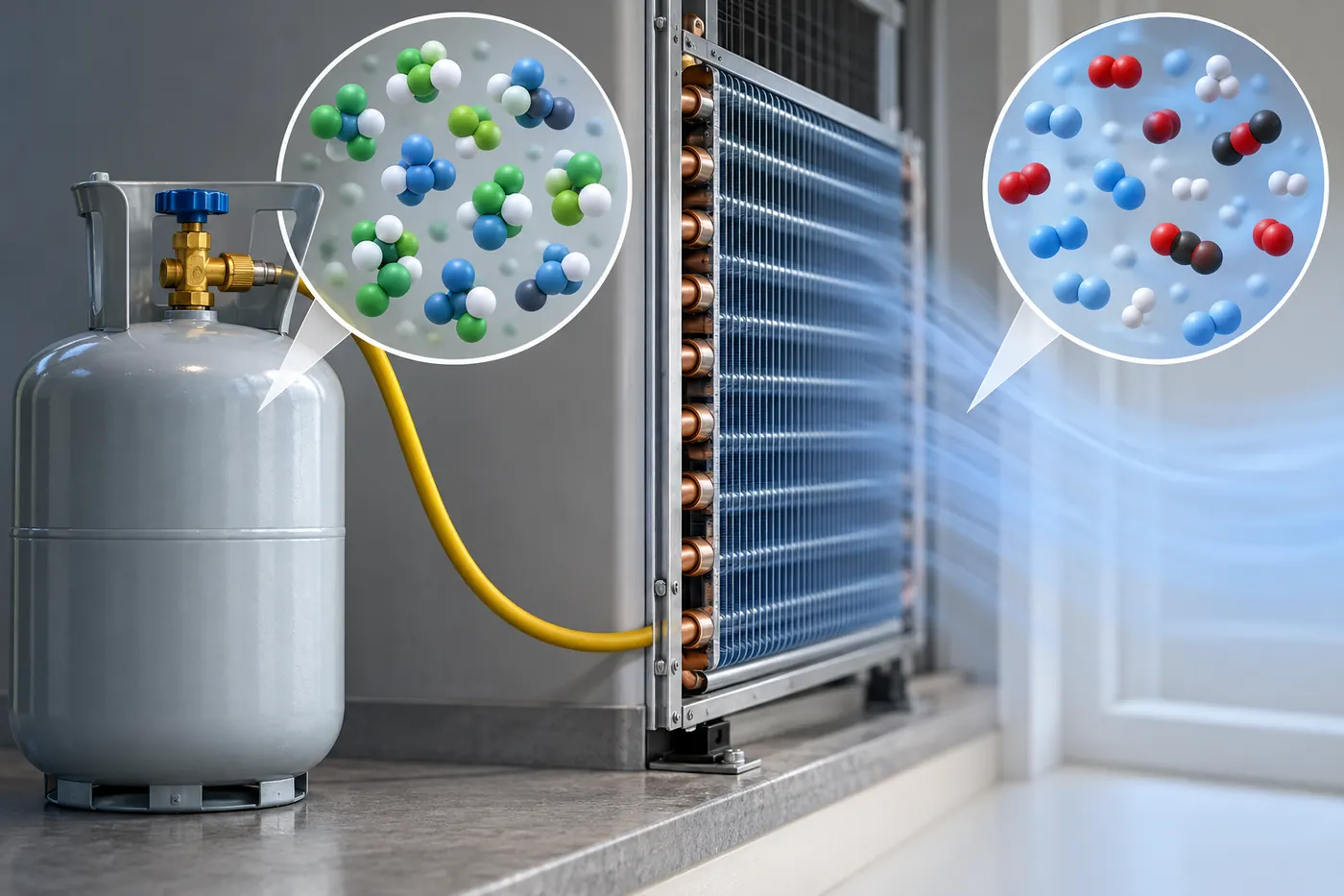 Refrigerant Identification vs Concentration Measurement: Which Test Do You Need? 4 Conceptual separation of sealed blend sample and dilute room-air sample