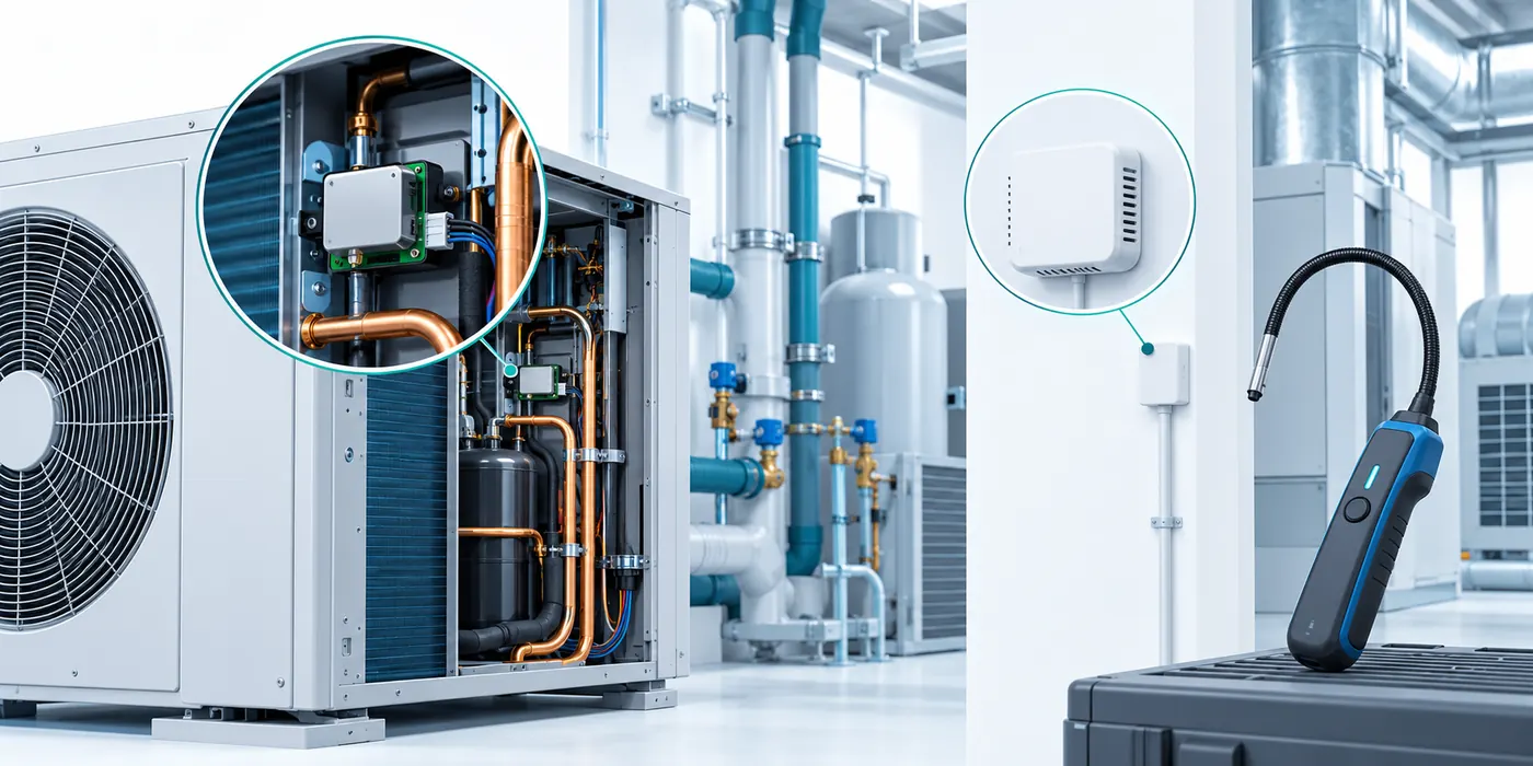 Conceptual overview of embedded, fixed and portable refrigerant detection