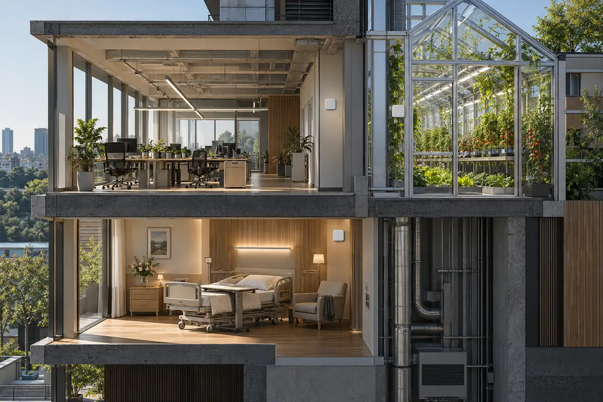 Different building spaces where CO2 baseline assumptions require different review